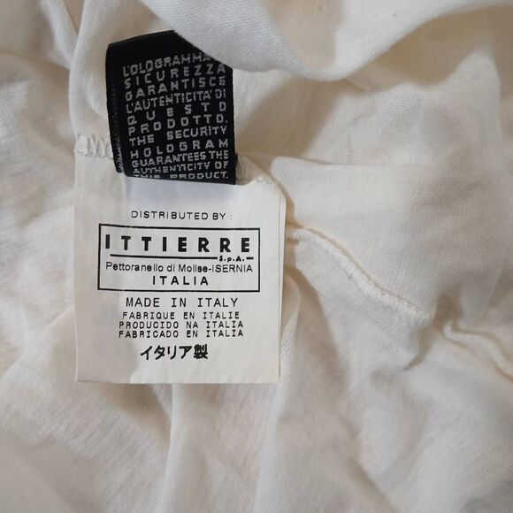 Cnc Costume national womens xsmall graphic teeshirt cream pink lightweight sheer - Picture 11 of 11